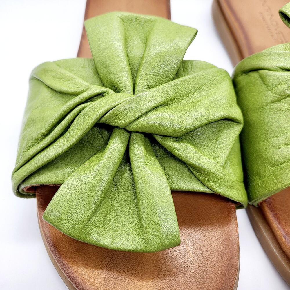 Unity in Diversity Diona Green Italian Leather Twisted Tie Sandals Women’s EU 37 - Picture 7 of 10
